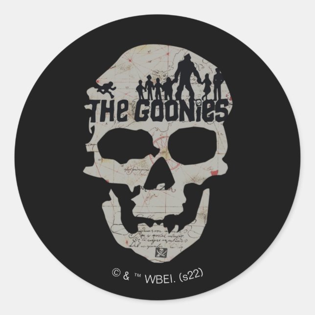 Sticker Rond Silhouette du crâne des Goonies (Devant)