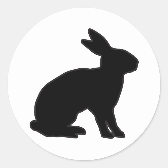 Sticker Rond Silhouette du lapin (Devant)