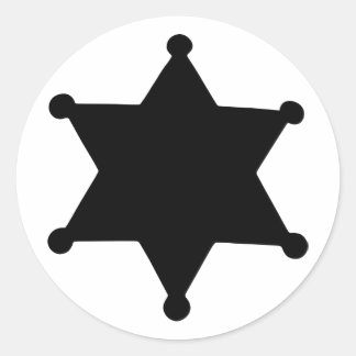 Sticker Rond Silhouette du Sheriff Star