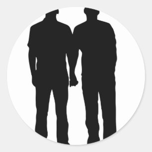 Sticker Rond Silhouette gaie de couples