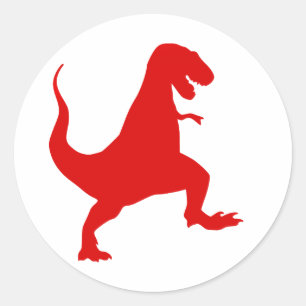 Sticker Rond Silhouette illustration of a tyrannosaure rex