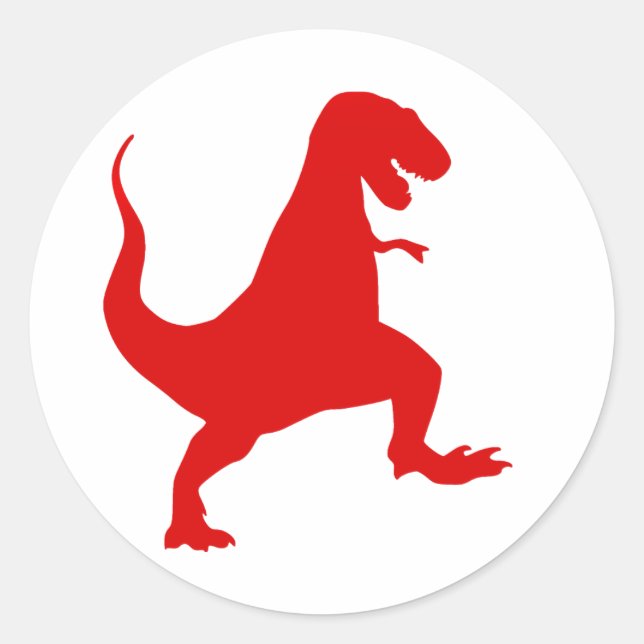 Sticker Rond Silhouette illustration of a tyrannosaure rex (Devant)