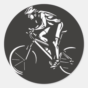Sticker Rond silhouette inverse de l'axe cyclique