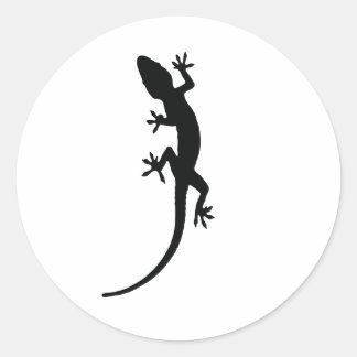 Sticker Rond Silhouette Lizard