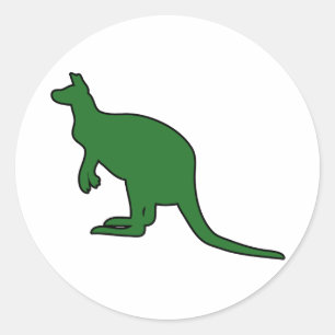 Sticker Rond Silhouette marsupiale de Roo de kangourou