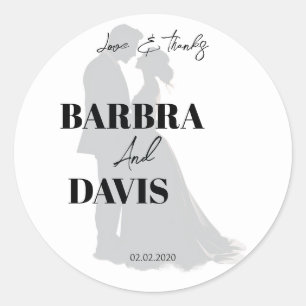 Sticker Rond Silhouette minimaliste moderne en noir et blanc