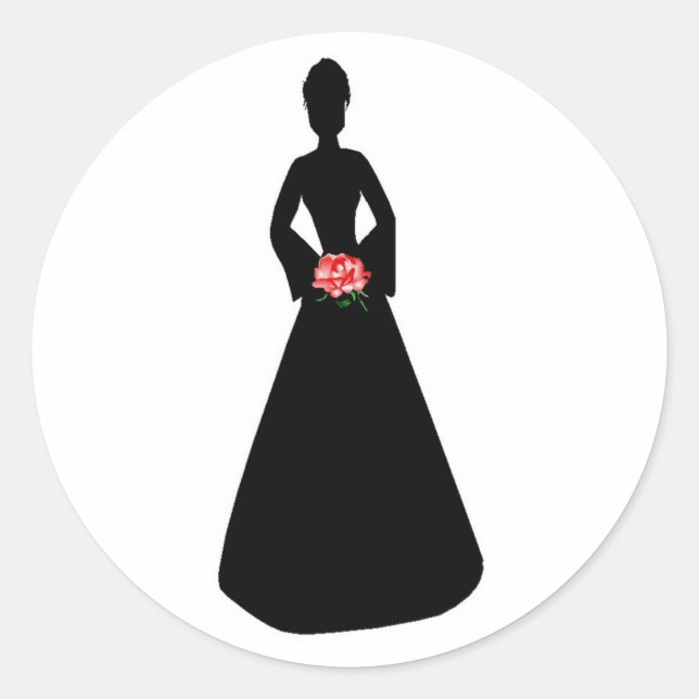 Sticker Rond Silhouette nuptiale (Devant)