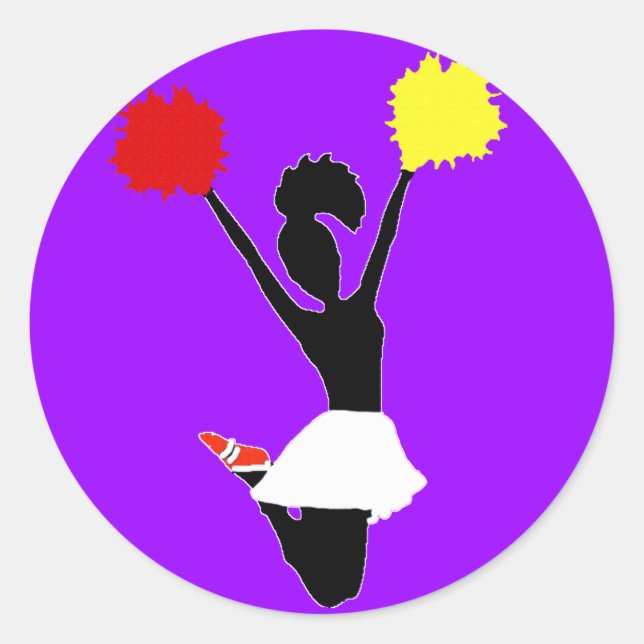 Sticker Rond Silhouette pom-pom girl (Devant)