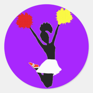 Sticker Rond Silhouette pom-pom girl