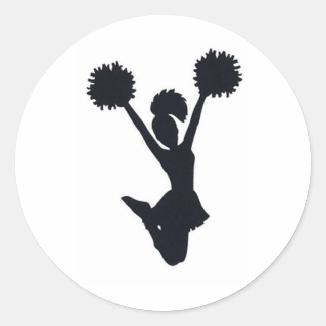 Sticker Rond silhouette pom-pom girl (Devant)
