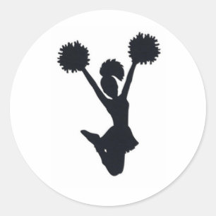 Sticker Rond silhouette pom-pom girl