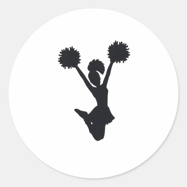 Sticker Rond Silhouette pom-pom girl (Devant)
