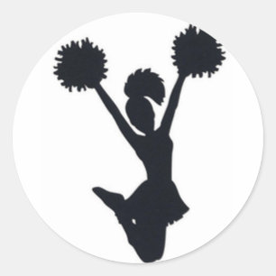 Sticker Rond silhouette pom-pom girl