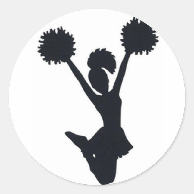 Sticker Rond silhouette pom-pom girl (Devant)