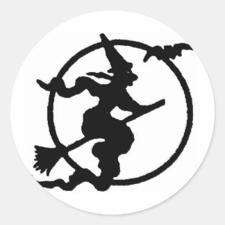 Sticker Rond Silhouette sorcière