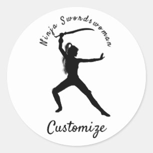 Sticker Rond Silhouette Thunder_Cove de Ninja