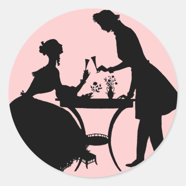 Sticker Rond Silhouette vintage (Devant)