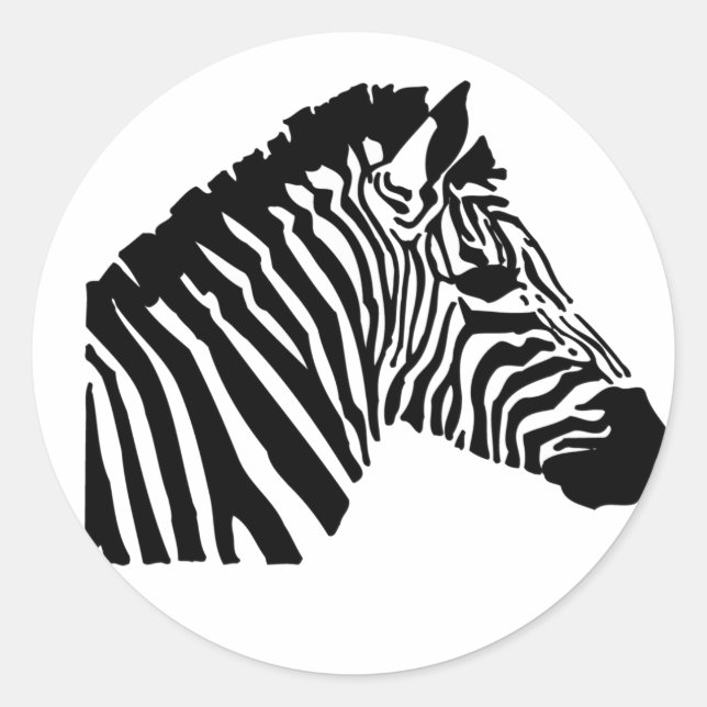 Sticker Rond Silhouette Zebra (Devant)