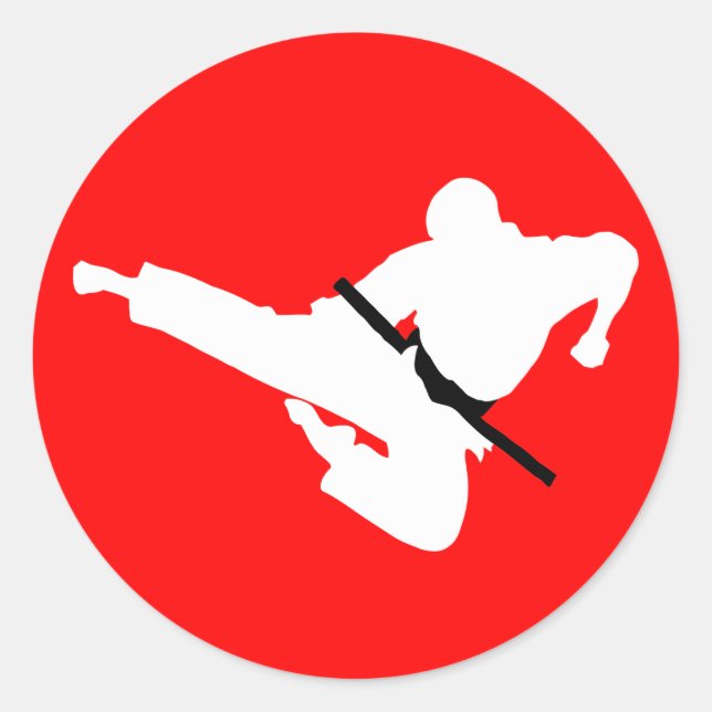 Sticker Rond silhouettes des arts martiaux (Devant)