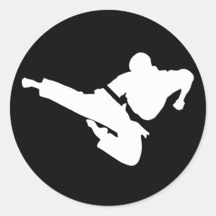 Sticker Rond silhouettes des arts martiaux