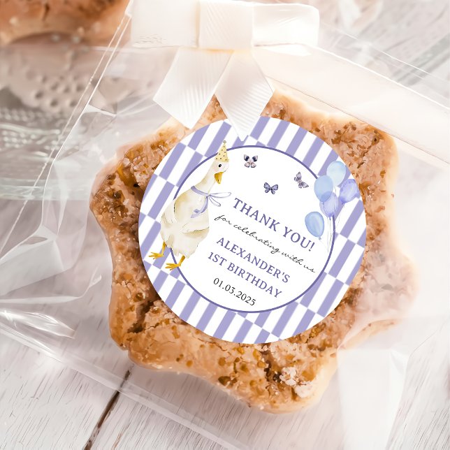 Sticker Rond Silly Goose 1er anniversaire (Créateur téléchargé)