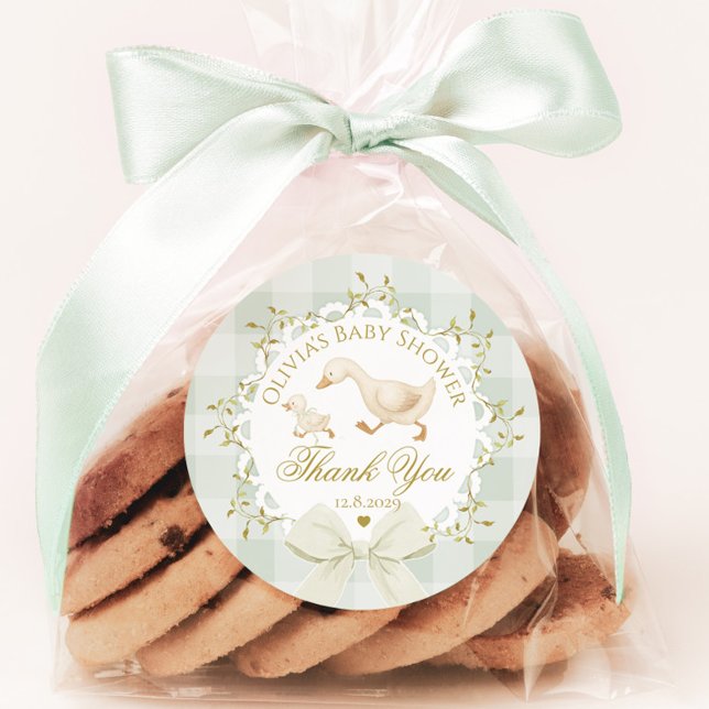 Sticker Rond Silly Goose Sage Gender Neutral Thank you (Créateur téléchargé)