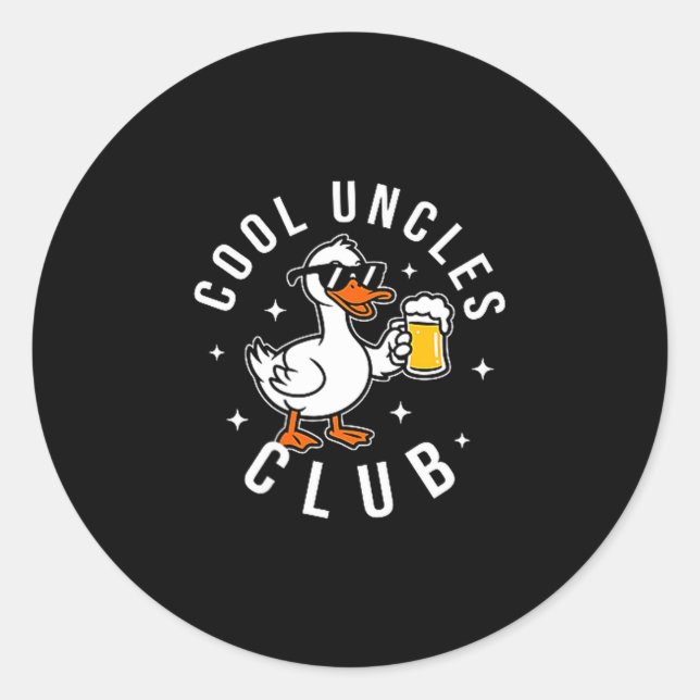 Sticker Rond Silly Uncle Goose Cool Uncles Club Shirt Men Uncle (Devant)