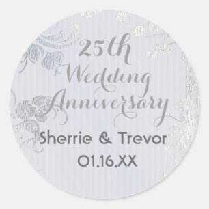 Sticker Rond Silver Glimmer Enregistrer la date