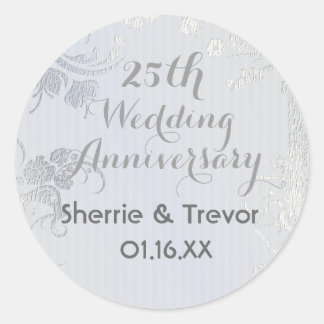 Sticker Rond Silver Glimmer Enregistrer la date