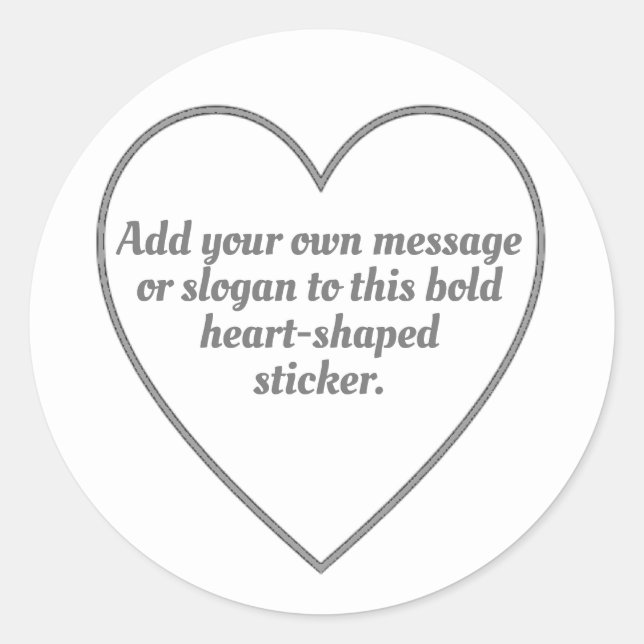 Sticker Rond Silver Grey - Coeurs avec votre message (Devant)
