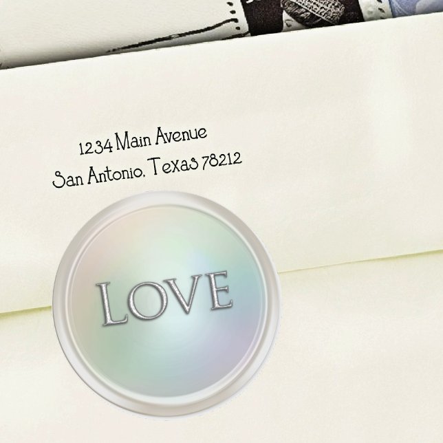 Sticker Rond Silver Love Envelope Seal (Créateur téléchargé)