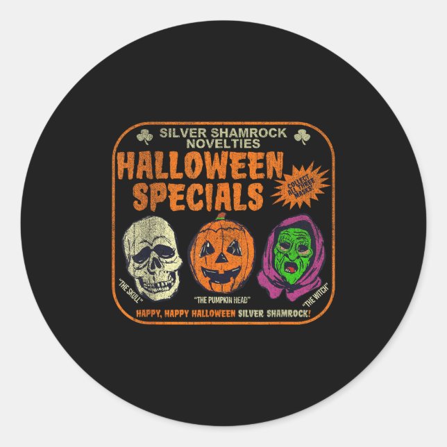 Sticker Rond Silver Shamrock Novelties Halloween Specials  (Devant)