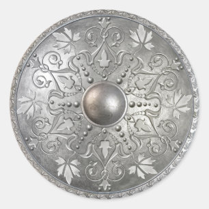 Sticker Rond Silver Shield 9