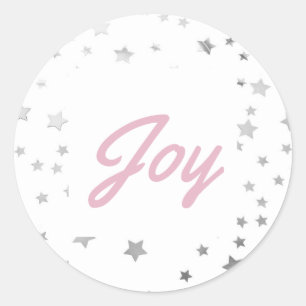 Sticker Rond Silver Starry Joie Noël