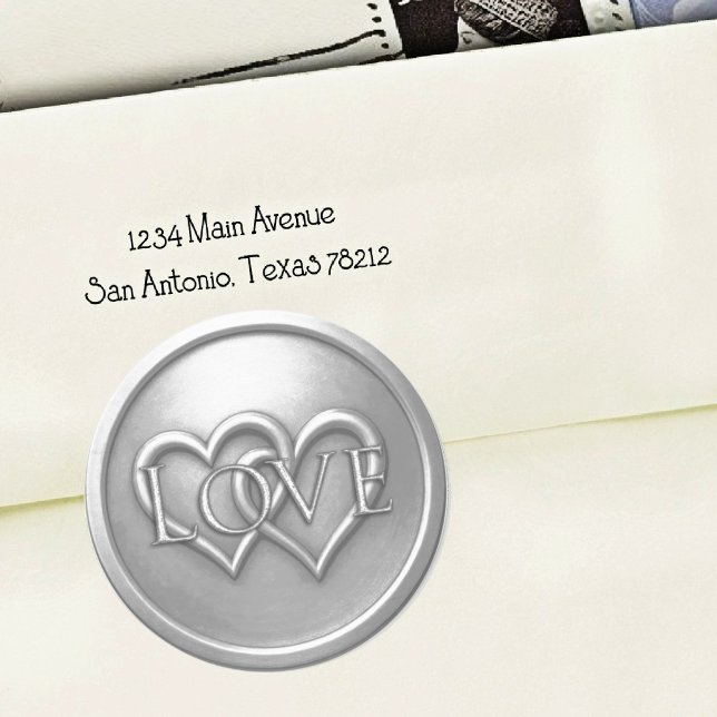 Sticker Rond Silver Two Hearts Intertwined Wedding (Créateur téléchargé)