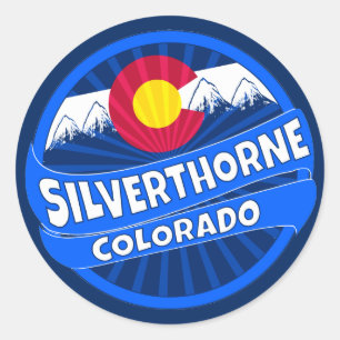 Sticker Rond Silverthorne Colorado collant d'éclatement de mont