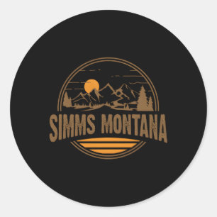 Sticker Rond Simms Montana Mountain Randonnée Imprimer