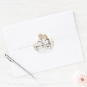 Sticker Rond Simple 2 superposition de photos calligraphie mari