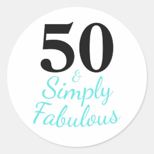 Sticker Rond Simple 50 et Fabuleux 50e anniversaire