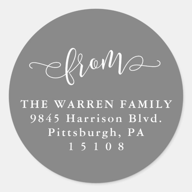 Sticker Rond Simple à partir de l'étiquette d'adresse de retour (Devant)