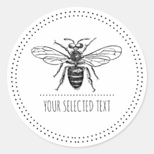 Sticker Rond Simple Abeille