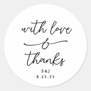 Sticker Rond Simple amour fantaisiste et remerciements écrits à