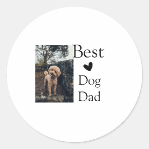 Sticker Rond Simple animal coloré ajouter nom photo chien papa