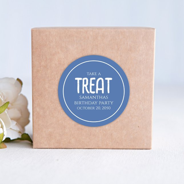 Sticker Rond Simple Anniversaire Treat Favoriser Whimsical Scri (Créateur téléchargé)