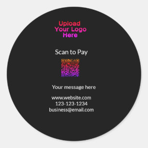 Sticker Rond Simple balayage minimal pour payer Ajouter un logo