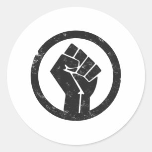 Sticker Rond Simple Black Life Matériau de protestation Power P
