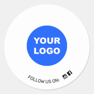 Sticker Rond Simple Blanc Ajouter Votre Logo Social Media Icon