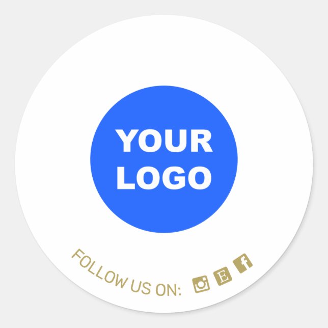 Sticker Rond Simple Blanc Ajouter Votre Logo Social Media Icon (Devant)