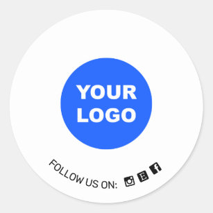 Sticker Rond Simple Blanc Ajouter Votre Logo Social Media Icon