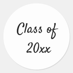 Sticker Rond simple calligraphie noire minimale diplômé classe